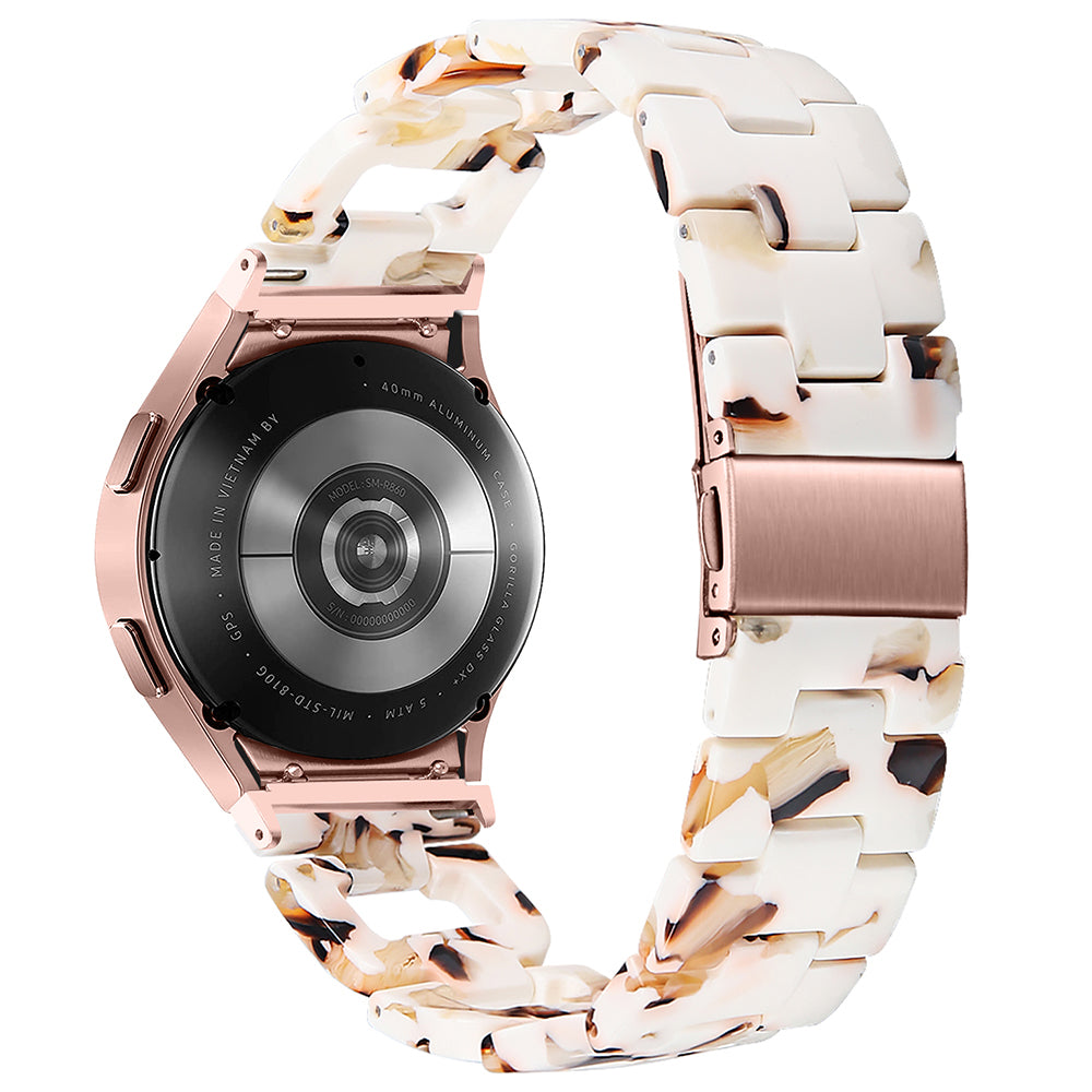 For Samsung Galaxy Watch4 Active 40mm / Active 44mm / Classic 42mm / Classic 46mm Resin D-Shape Watch Strap - Tortoiseshell For Samsung Galaxy Watch4 Active 40mm / Active 44mm / Classic 42mm / Classic 46mm Resin D-Shape Watch Strap - Tortoiseshell